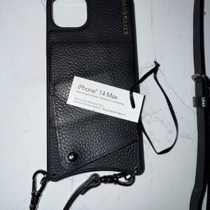 Bandolier Emma Pebble Leather Crossbody - Black/Pewter